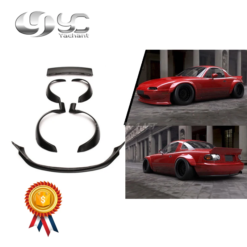 

Carbon Fiber Glass FRP Bodykits Fit For 1989-1997 Miata MX5 NA PD Style Body Kit Front Lip Fender Flares Rear Spoiler