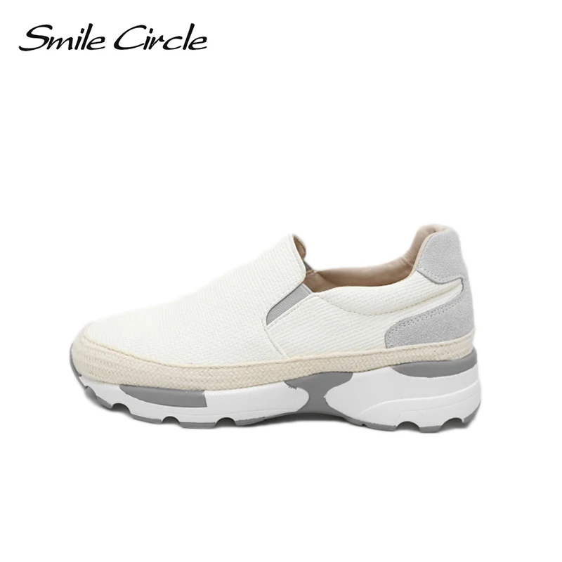 

Smile Circle 2018 New Spring Women Shoes Fashion Round toe Sneakers Women Flat Casual Shoes Loafers Platform Sneakers A1B015