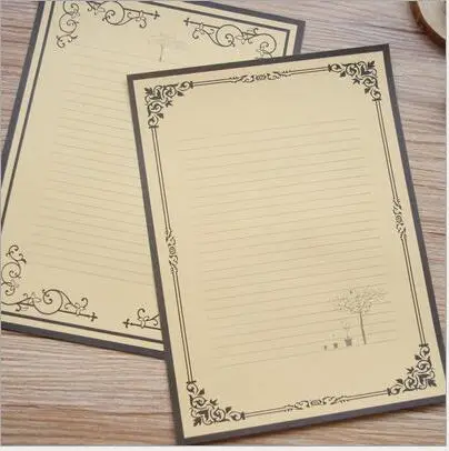Europea retro serie Kraft papel membrete papelería 8 unids 