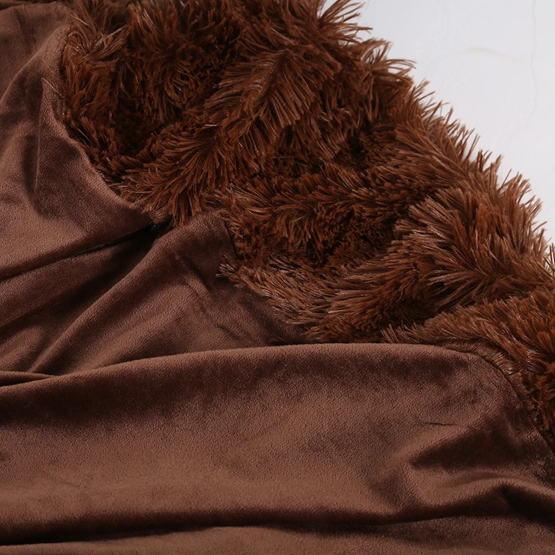1 шт. длинное лохматое мягкое одеяло из искусственного меха однотонное зимнее теплое уютное одеяло для дивана s подарок с пушистой шерпой