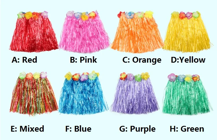 Color of hula skirt
