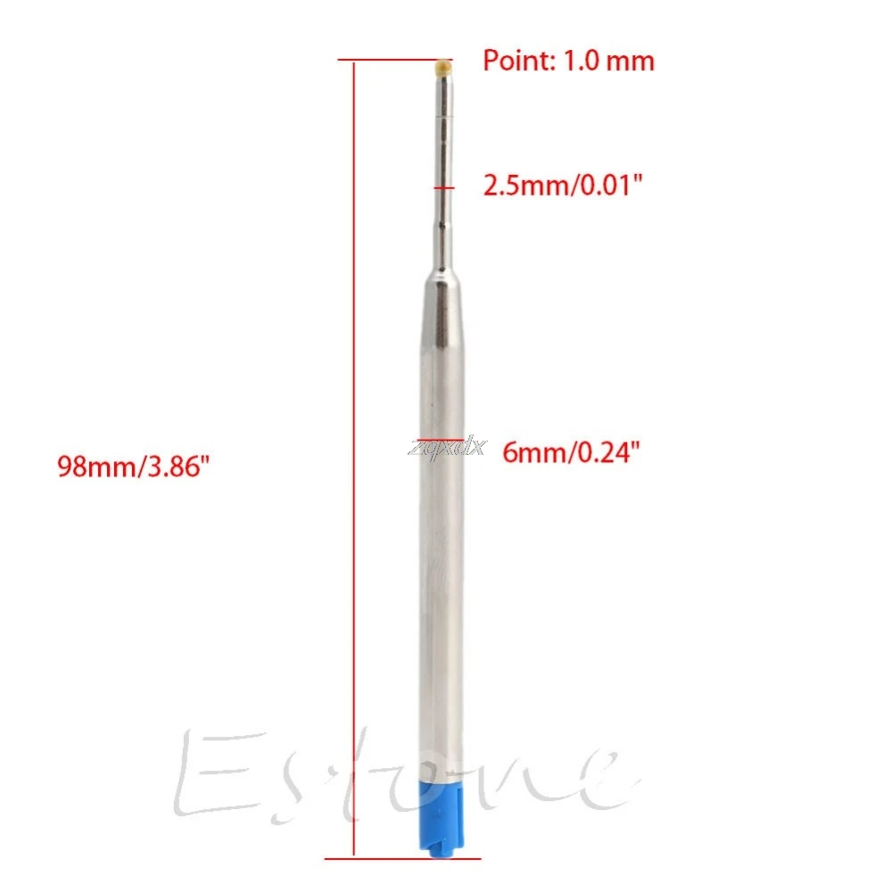 10 шт Универсальный стандартный стиль синие/черные чернила 1 мм Средний Ball шариковая точка Сменные стержни для ручек