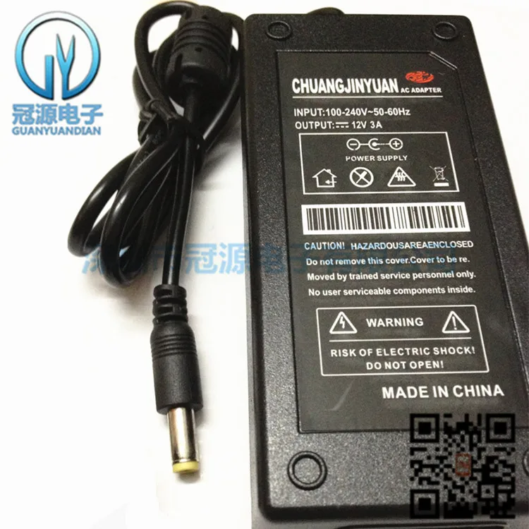 

LCD Monitor Power Adapter Charger 12V3a Monitor Power Supply 3A LED Matching Test Adapter