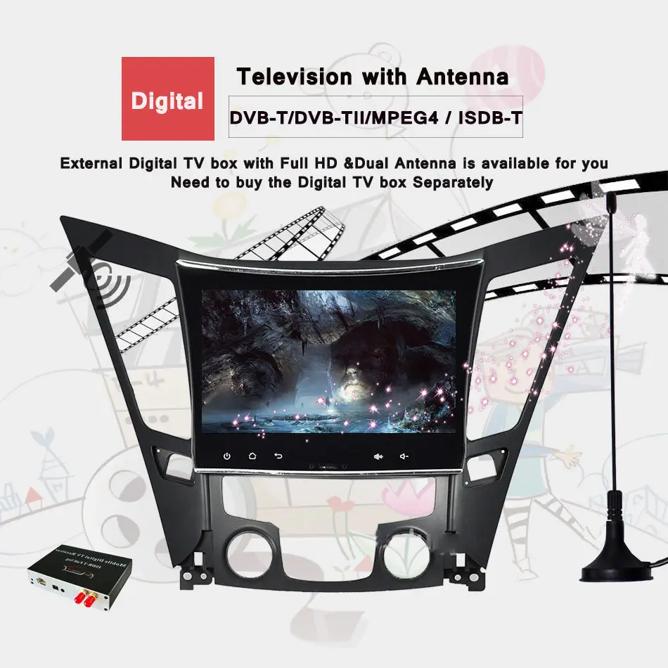 Cheap Android 9.0 9 inch CAR DVD Player gps navigation FOR Hyundai Sonata 8 YF I40 I45 I50 2011 2012 2013 2014 2015 radio Head unit 3