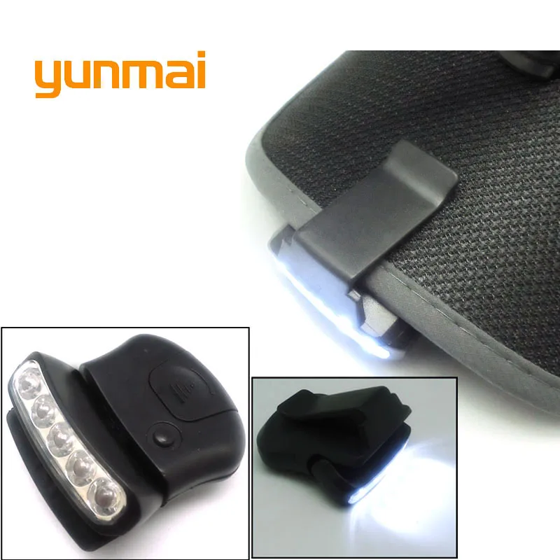 

Waterproof 5 Led Lamps Headlight Bicycle Headlamp Torch Flashlight Cap Hat Head Lamp Light Inside CR2032 Battery