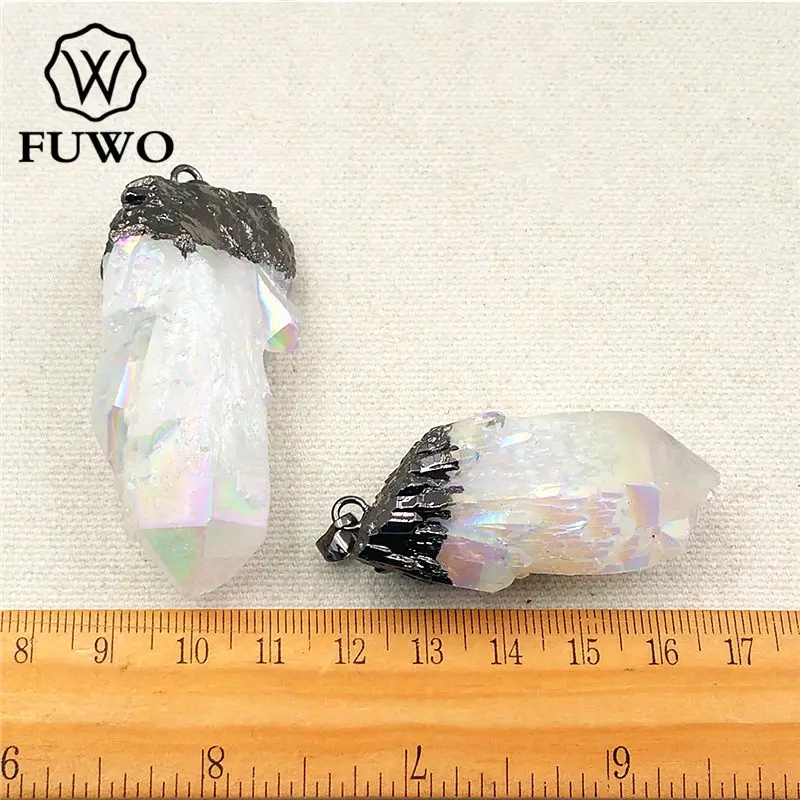 Кварцевая точечная подвеска FUWO черная металлическая цветная кристаллическая