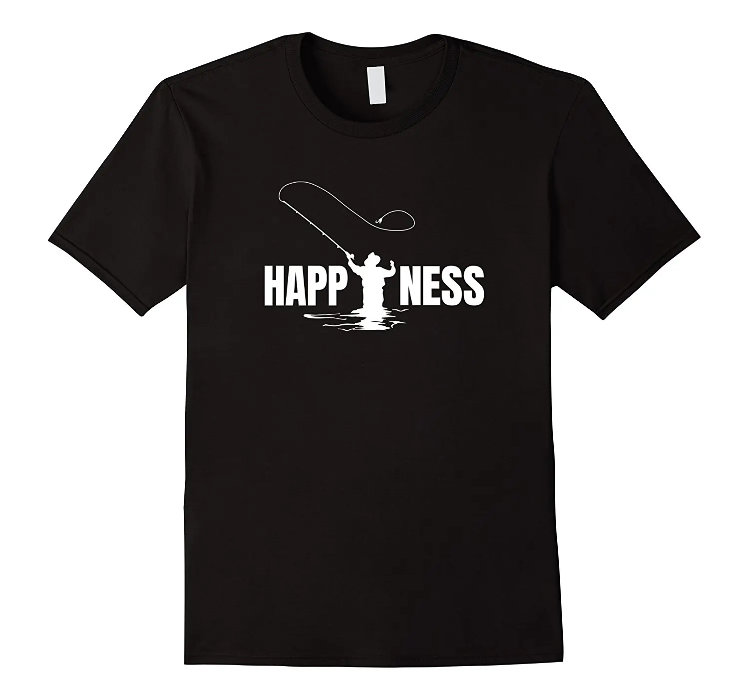 Fly Fishinger Angling Рыбак футболка с надписью Happiness брендовая Хлопковая мужская одежда