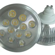 12 Вт AR111 светодиодный прожектор, AC85-265V или AC DC12V, GU53 gu10, полированная Алюминий, AR111 светодиодный светильник, 12*1 Вт
