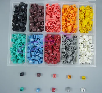 

1000pcs/box EC-0 1.5mm2 10 different number and color 0-9 cable marker set