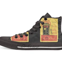 La boиль Bleue Повседневная Высокая холщовая обувь кеды для Прямая