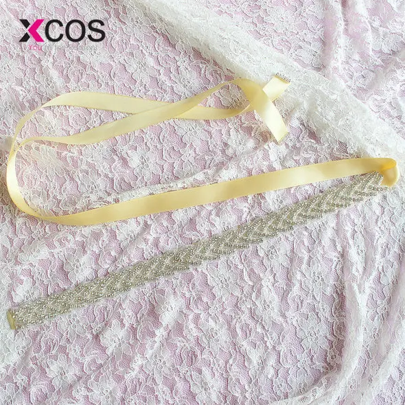 XCOS Hairwear Невеста Криста Jewelry Для женщин Свадебная вечеринка подарки одной линии свадебные аксессуары для волос с лентой 2018 Новое