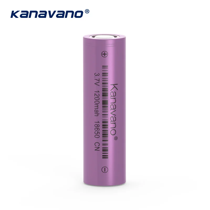 Kanavano Original High quality 18650 1200mAh 3.7 V lithium ion rechargeable batteries and LED flashlight Torch Accumulator Cells