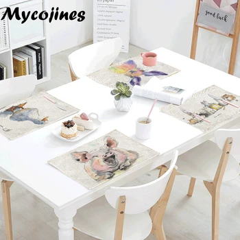 

Lovely Animal Tablecloth Rabbit Pig Donut Giraffe Letter Napkin Tea Coffee Table Restaurant Kitchen Wedding Decor Western Mat