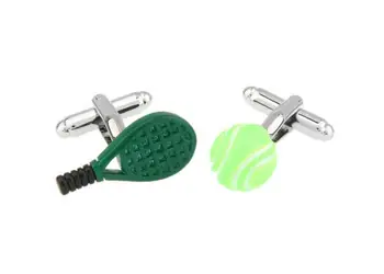 

10pairs/lot Sport Tennis Ball&Racket Cufflinks Enamel Cuff Links Shirt Cuff Button Men's Jewelry Accessory Party Gift Wholesale