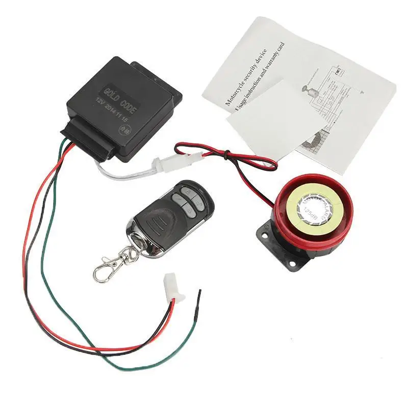 Partol 12V Single Way Anti theft Alarm Kit With Keyless Remote Control 4 Button Lock Unlock