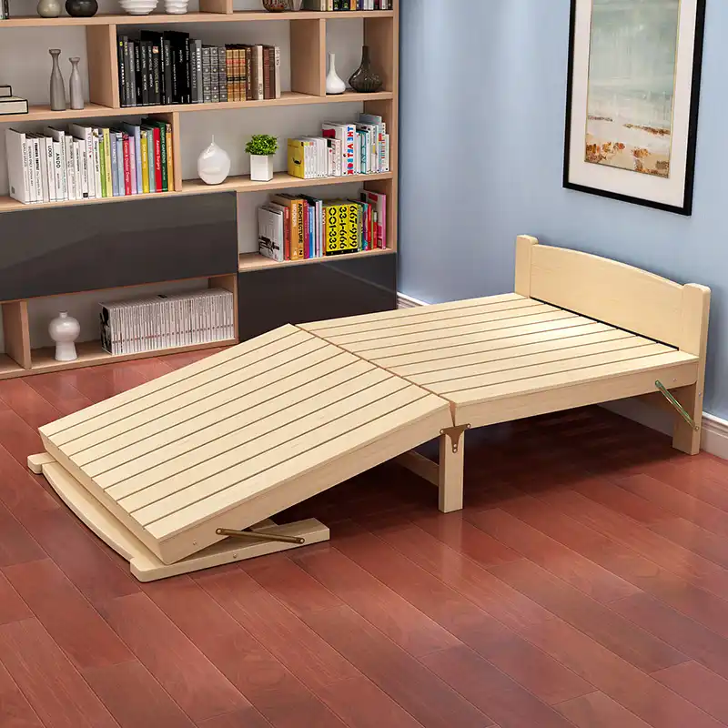 Cama plegable de madera para el hogar, Muebles de dormitorio, camas