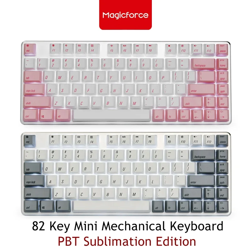 Magicforce 82 ключ PBT сублимации издание антипризрак USB проводной белый подсветкой эргономичная механическая клавиатура Gateron переключатели