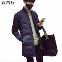 KMETRAM Новое поступление зимняя куртка мужская теплая пуховая хлопковая стеганая куртка Мужские s повседневные куртки парка тонкая мужская зимняя куртка HH383