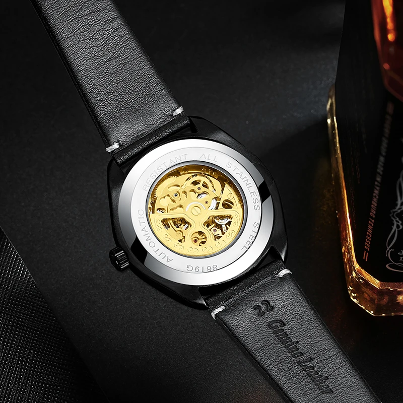 Men Watch Cool Creative Watch Brand Luxury Black Steel Male Clock Skull Style Automatic mechanical watch relogio masculino