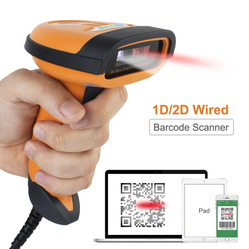 NETUM Hanheld 2D pdf417 الباركود ماسحة USB المهنية QR بار قانون القارئ الضوئي المتقدم DataMatrix ، PDF417 رمز NT-1228