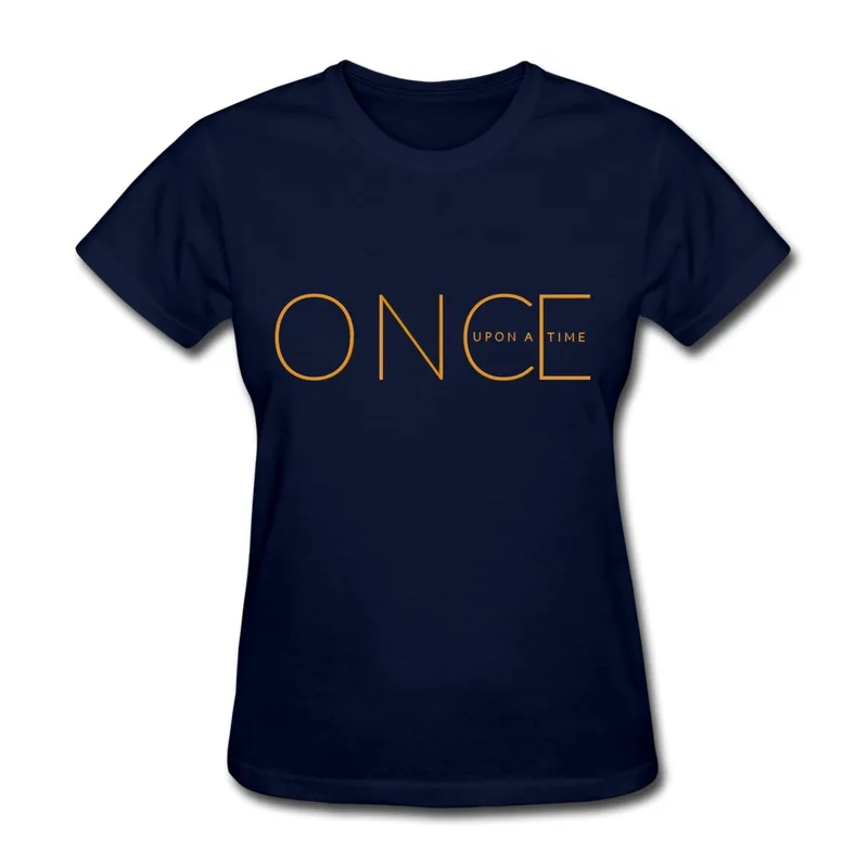 Designed Short Sleeve Women's T Once Upon A Time Logo Funny Single Shirts for Womans Round-Neck | Женская одежда