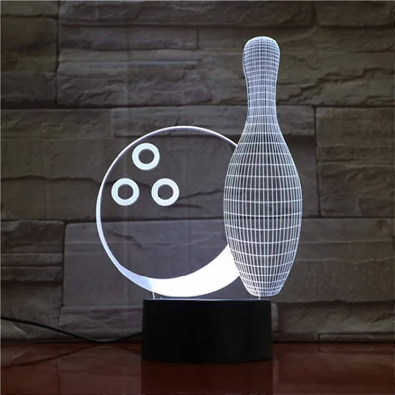 

Bowling Ball 3d Small Night Lights Seven Color Touch Remote 3d Led Creative Small 3d Light Fixtures Kids Room Led Lamp GX-1592