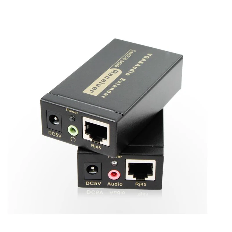 Дешево Hdmaters VGA удлинитель от UTP cat5e 6 с аудио VGA Аудио Видео удлинитель по ethernet 1900X1200 Поддержка до 100 м