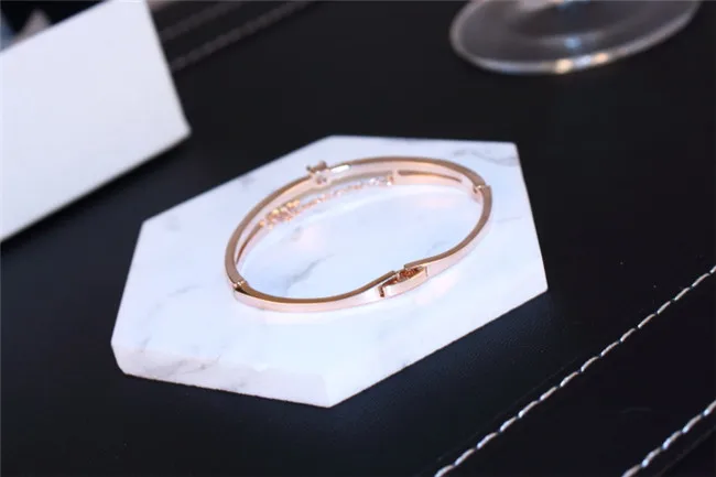 Кристалл Запонки со звездой браслет для женщин сладкие ювелирные изделия роскошный бренд розовое золото цвет стразы браслеты