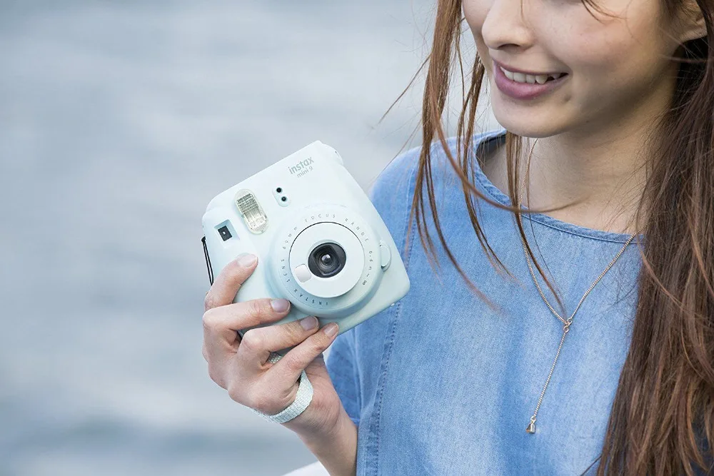 Mini 9 Sofortbildkamera aus Weichem Kunstleder mit Schulterriemen und Tasche Blue Wave Annle Tasche für Fujifilm Instax Mini 8 