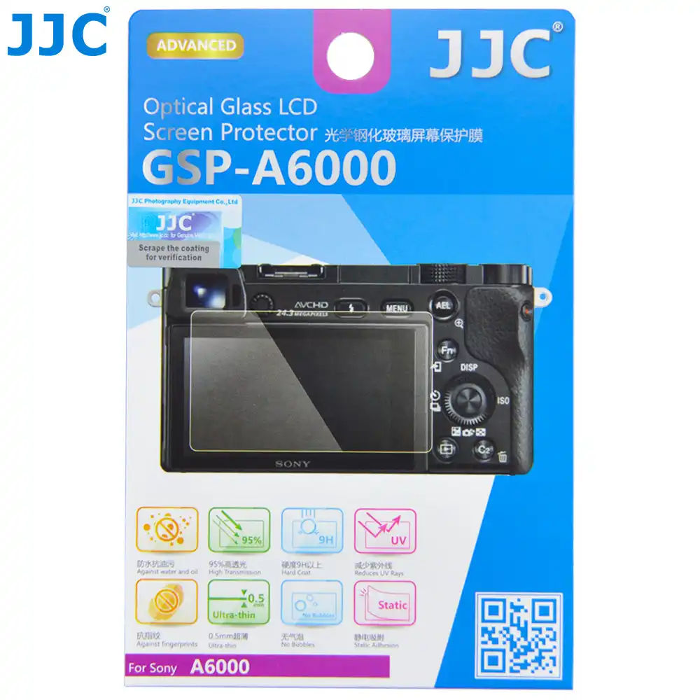 JJC ультратонкая Защитная пленка для ЖК-экрана для SONY A6100 A6600 A6400 A6300 A6000 A5000 0,3 мм крышка дисплея камеры твердость 9H - изображение