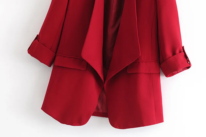 Spring Women Blazer Long Sleeve Open Front Lightweight Casual Office Lapel Turn Down Collar Slim Jacket Outwear Female Dropship Spring Women Blazer Long Sleeve Open Front Lightweight Casual Office Lapel Turn Down Collar Slim Jacket Outwear Female Dropship