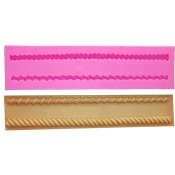 

M0154 Hemp Rope lace Fondant Cake Decorating Tools Wedding Cake Border Silicone Mold Sugar Paste Candy Molds