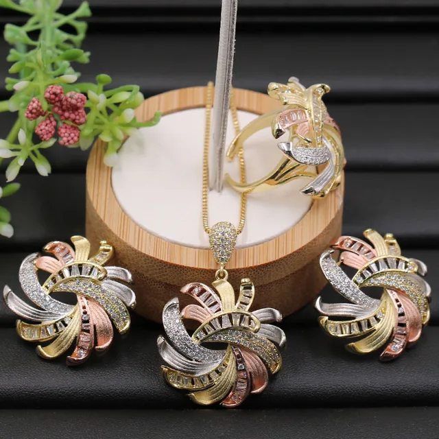 Lanyika Jewelry Set Neoteric Geometry Circle Sandblasting Necklace with