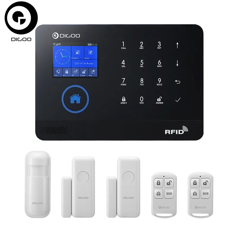 DIGOO DG-HOSA 3G 433MHz Wireless Black GSM&WIFI DIY Smart Home Security Alarm Systems Kits Infrared Motion Sensor Door Magnetism DIGOO DG-HOSA 3G 433MHz Wireless Black GSM&WIFI DIY Smart Home Security Alarm Systems Kits Infrared Motion Sensor Door Magnetism