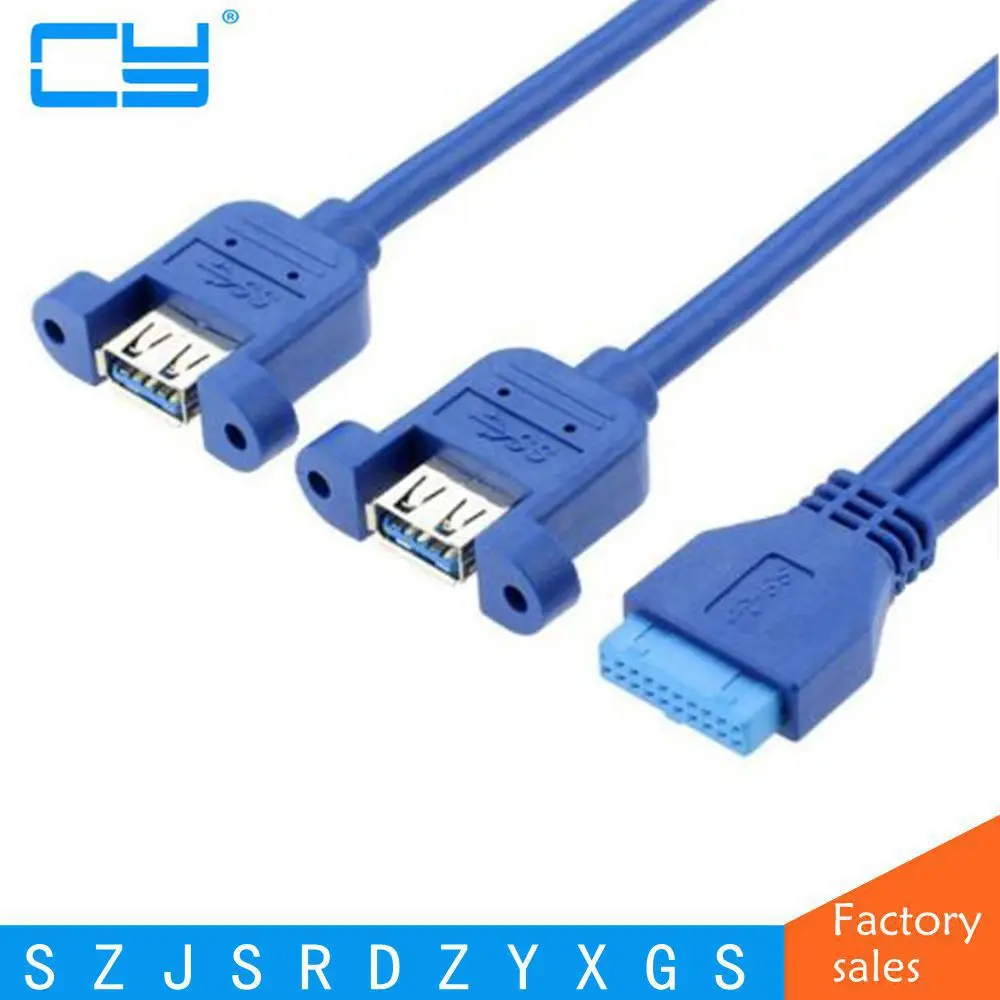 Двойной порт USB 3 0 мама винтовое крепление типа панели к материнской плате 20