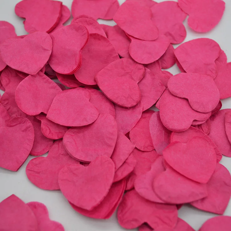 1000pcs/Pack Multicolor Heart Shape Pink Blue Peach Paper Confetti Party Wedding Table Decoration Birthday Party Decorative 10g - Цвет: HC06fuchsia