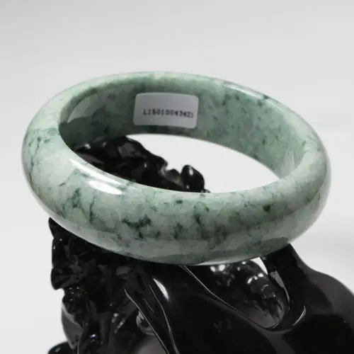 

free shipping 02147 Beautiful Certified Grade "A" Natural Green Jadeite Jade Gems Bangle Bracelet