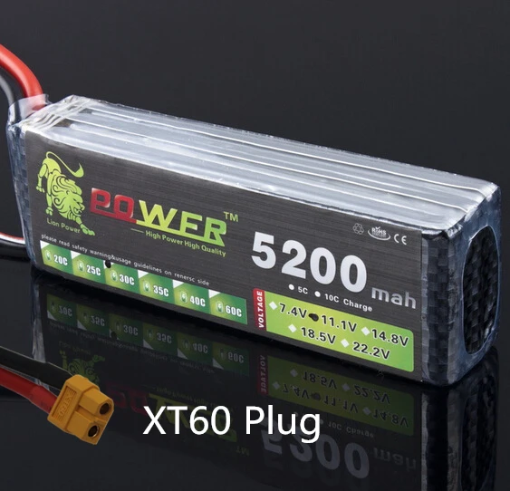 LION POWER 11,1 v 1500mAh 2200mah 2800mah 3000mah 4200mah 5200mah mAh Lipo батарея T/XT-60 для RC вертолета автомобиля лодки 3s батарея - Цвет: 5200 XT60 Plug