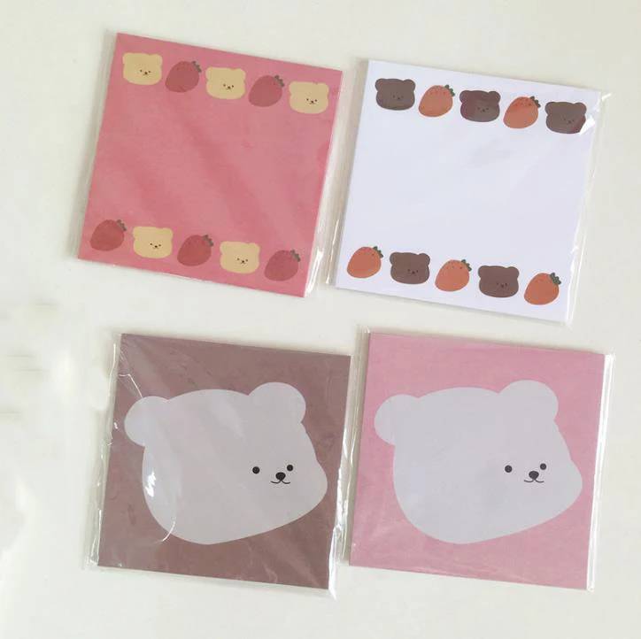 1 шт. мультяшный медведь морковная бумага блокноты для записей блокнот корейские канцелярские принадлежности липкая закладка для заметок школьные Канцтовары на подарок