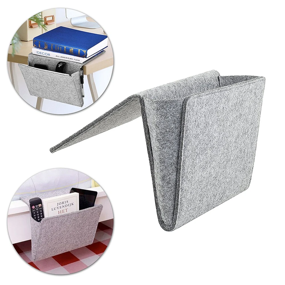 

Felt Multifunctional Bedside sofa Hanging Holder Storage Organizer Box Magazine Smartphone Remote Control Storage Bag
