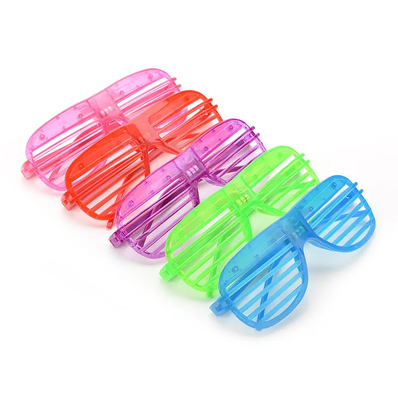 

MENGXIANG Fashion Shutters Shape LED Flashing Glasses Light up kids toys christmas Party Supplies Decoration glowing glasses