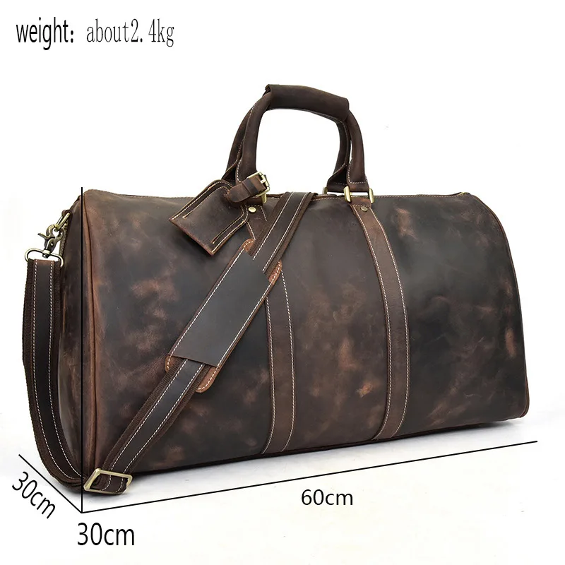 Size of Dark Brown Duffel Bag
