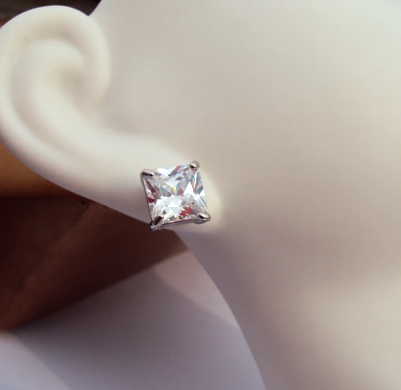 Square Princess Cut Solitaire Simulated Lab Stud Earrings Square Princess Cut Solitaire Simulated Lab Stud Earrings Unconditional Lifetime Replacement Guarantee In From Jewelry Accessories On