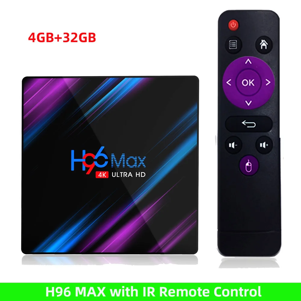 H96 MAX tv Box Android 9,0 2 ГБ/4 ГБ ОЗУ 16 Гб/32 ГБ/64 Гб Rockchip RK3318 H.265 4K Youtube Netflix Google Play Smart tv - Цвет: 4GB 32GB