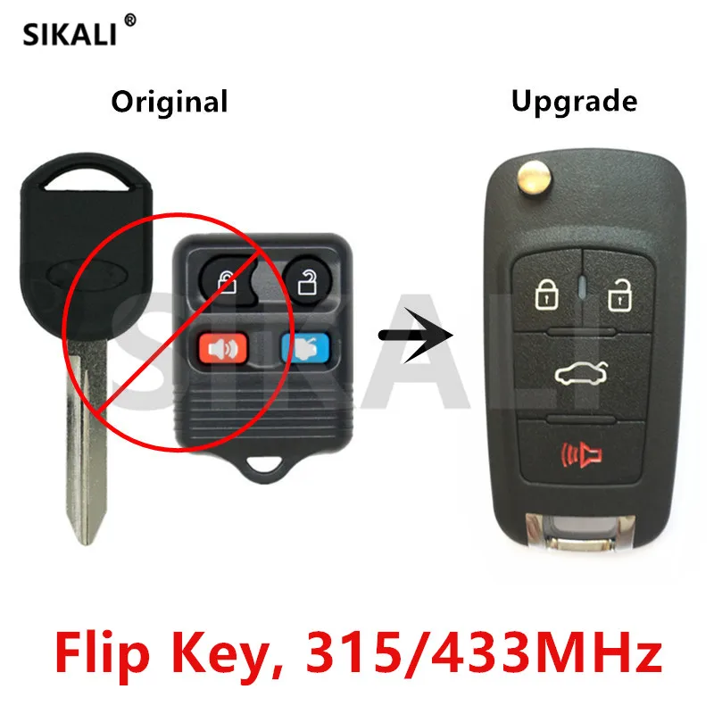 

SIKALI Remote Flip Key for FORD/LINCOLN/MERCURY Escape Excursion Expedition Explorer Focus Freestar Freestyle Mustang Controller