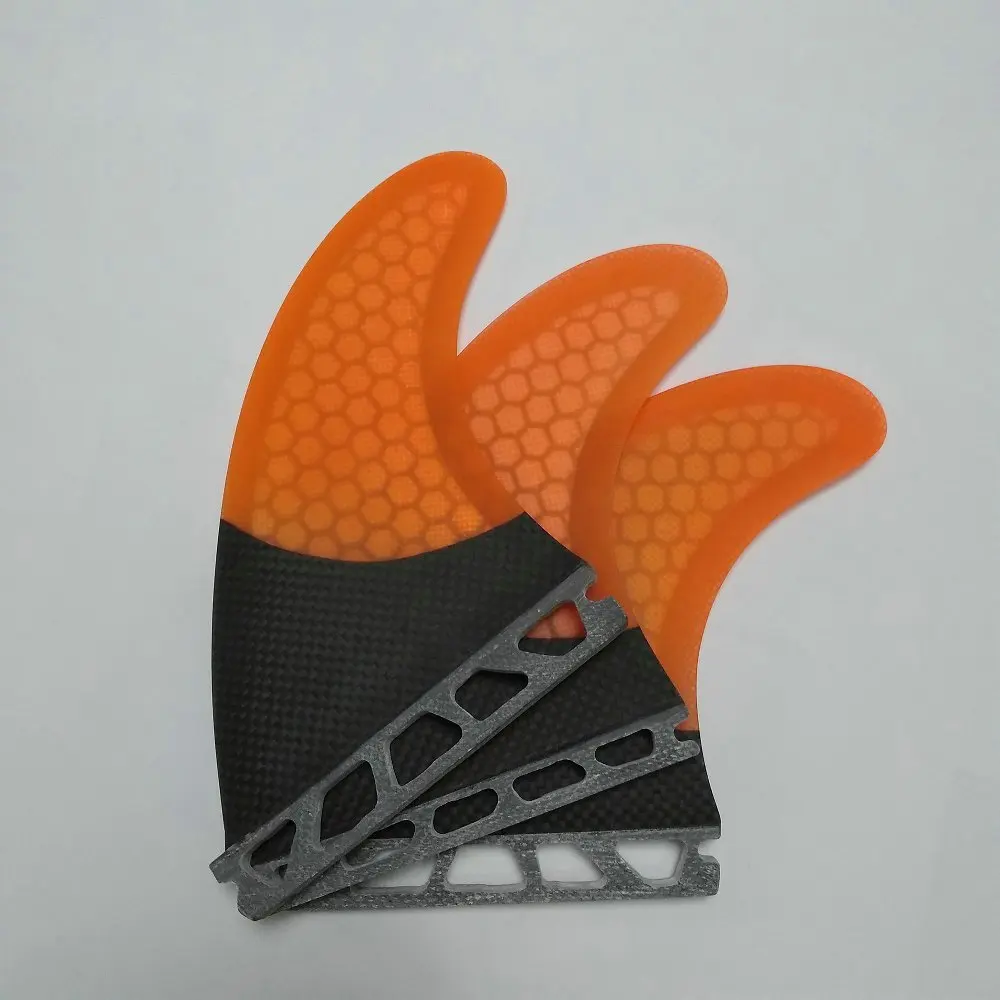 Фибро доска для серфинга плавники в будущем совместимый набор плавников(3 плавника) G5 Средний плавник для серфинга - Цвет: Оранжевый