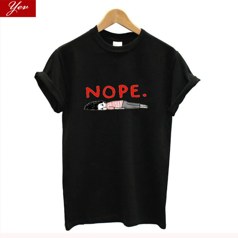 

2019 Summer New Women T-shirt Harajuku Letter NOPE girl Print Top Shirt Casual Style Women Tshirt O-neck Short Sleeve