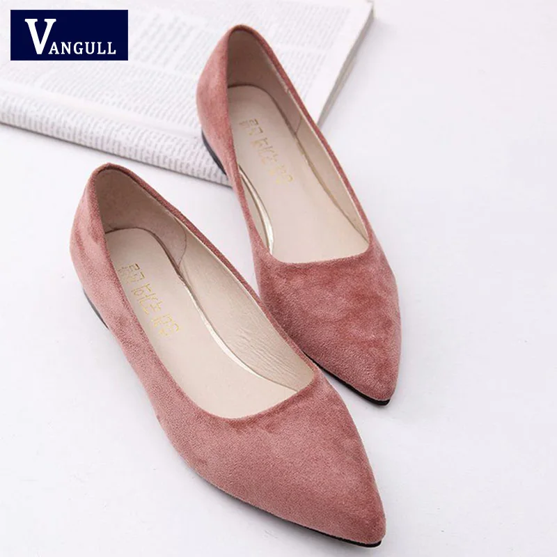 

Vangull Fashion Low Square Heels Women Pumps Flock Shallow Slip on Dress Women Shoes Pointed Toe Office Lady Casual Single Shoes