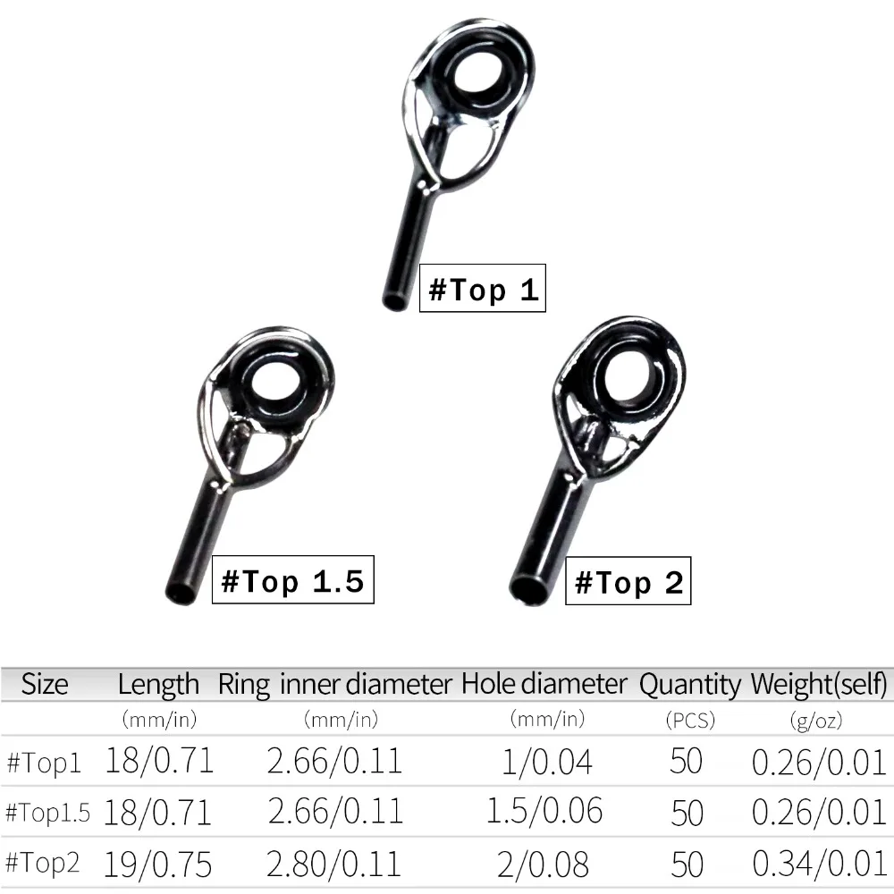 50 шт./компл. 1 мм 1,5 мм 2 мм Удочка наконечниками для Ремонтный комплект серебро Нержавеющая сталь& Керамика глаз кольцо удочки направляющие наконечники Топы
