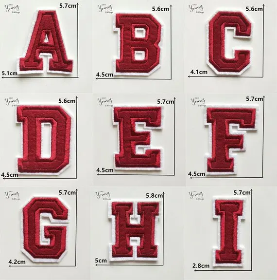 Buy Red Embroidered iron on Letters Or numbers Applique Patch,Iron On Name Letters  Patch for T-Shirt or Coat Online - 360 Digitizing - Embroidery Designs